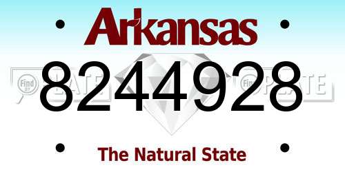 8244928 Arkansas License Plate