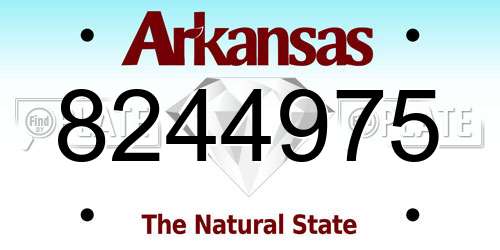 8244975 Arkansas License Plate