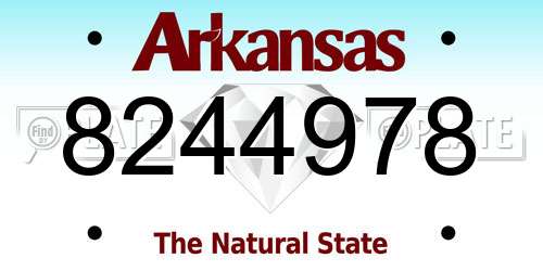 8244978 Arkansas License Plate