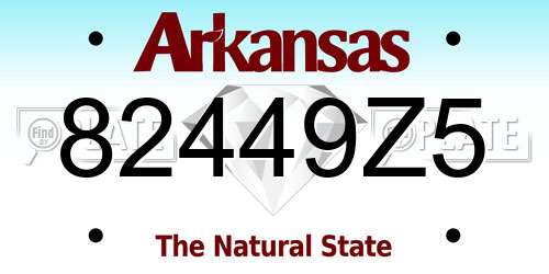 82449Z5 Arkansas License Plate