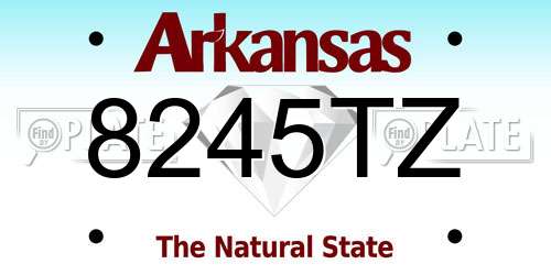 8245TZ Arkansas License Plate