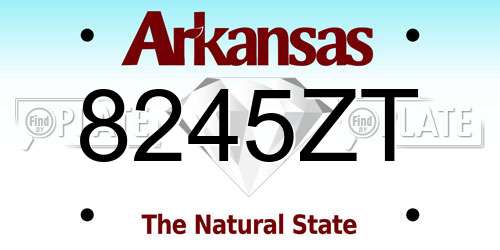8245ZT Arkansas License Plate