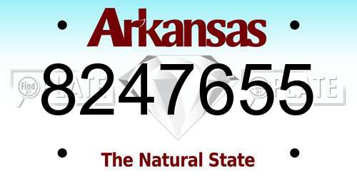 8247655 Arkansas License Plate