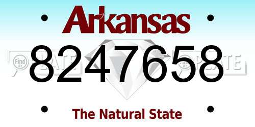8247658 Arkansas License Plate