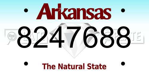 8247688 Arkansas License Plate