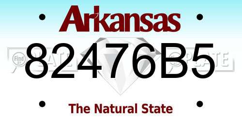 82476B5 Arkansas License Plate