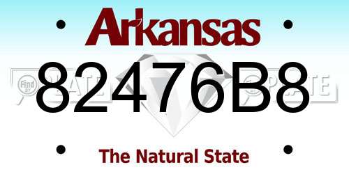 82476B8 Arkansas License Plate