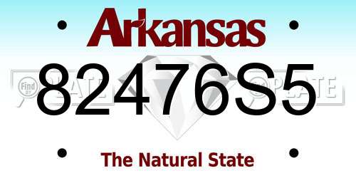 82476S5 Arkansas License Plate