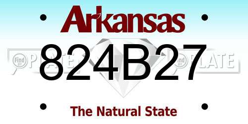 824B27 Arkansas License Plate