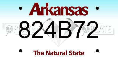 824B72 Arkansas License Plate