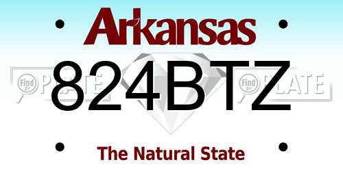 824BTZ Arkansas License Plate