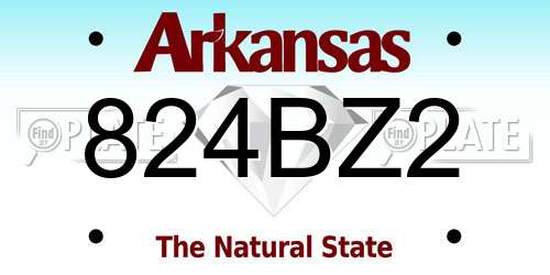 824BZ2 Arkansas License Plate