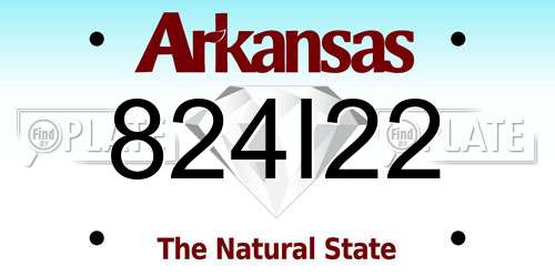 824I22 Arkansas License Plate