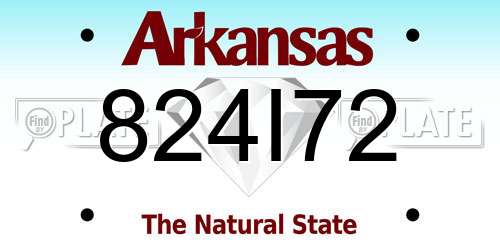 824I72 Arkansas License Plate