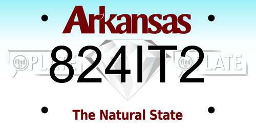 824IT2 Arkansas License Plate