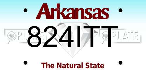 824ITT Arkansas License Plate