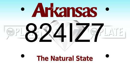 824IZ7 Arkansas License Plate