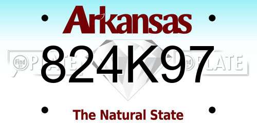824K97 Arkansas License Plate