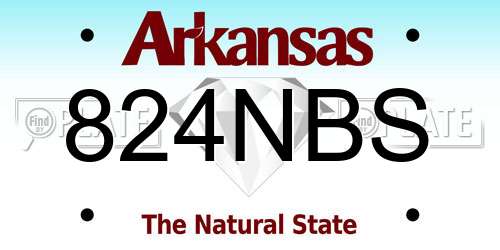 824NBS Arkansas License Plate