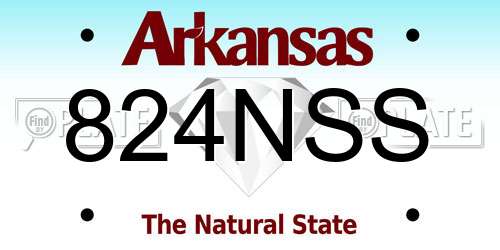 824NSS Arkansas License Plate