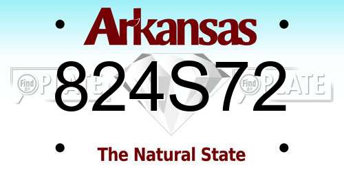 824S72 Arkansas License Plate