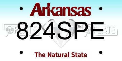 824SPE Arkansas License Plate