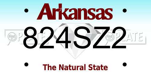 824SZ2 Arkansas License Plate