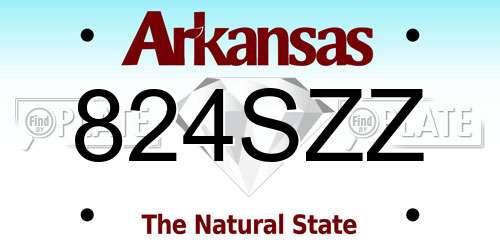 824SZZ Arkansas License Plate
