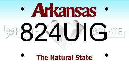 824UIG Arkansas License Plate