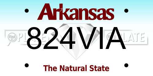 824VIA Arkansas License Plate