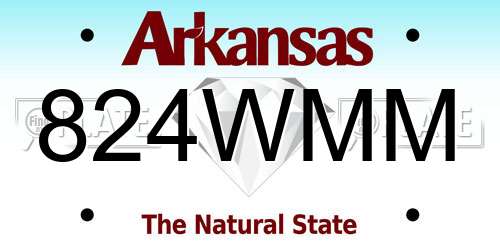824WMM Arkansas License Plate