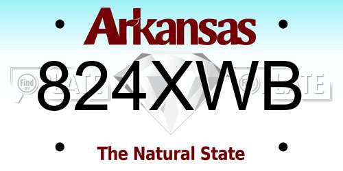 824XWB Arkansas License Plate
