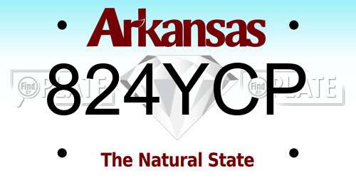 824YCP Arkansas License Plate