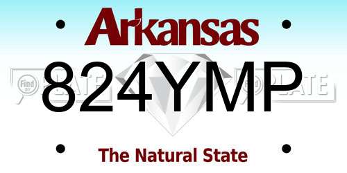 824YMP Arkansas License Plate