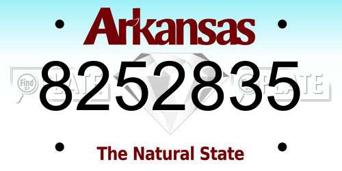 8252835 Arkansas License Plate