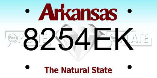 8254EK Arkansas License Plate