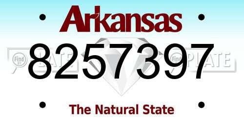 8257397 Arkansas License Plate
