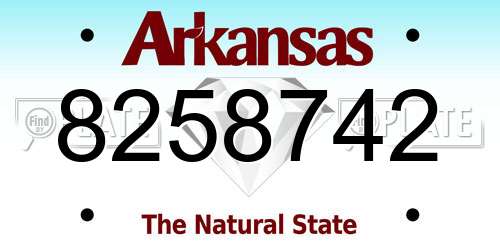 8258742 Arkansas License Plate