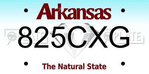 825CXG Arkansas License Plate