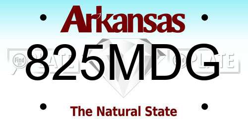 825MDG Arkansas License Plate