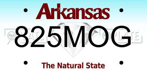 825MOG Arkansas License Plate
