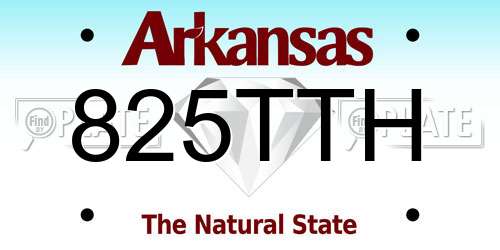 825TTH Arkansas License Plate