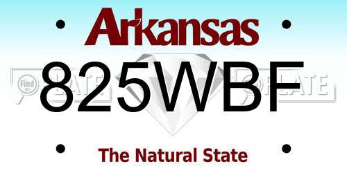 825WBF Arkansas License Plate