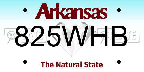 825WHB Arkansas License Plate