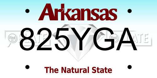 825YGA Arkansas License Plate