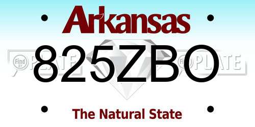 825ZBO Arkansas License Plate
