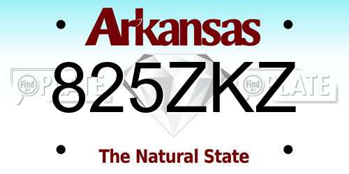 825ZKZ Arkansas License Plate