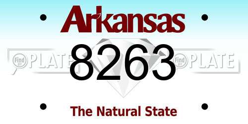 8263 Arkansas License Plate