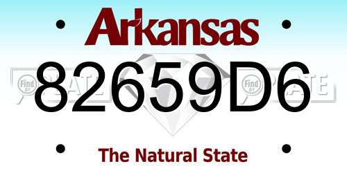 82659D6 Arkansas License Plate