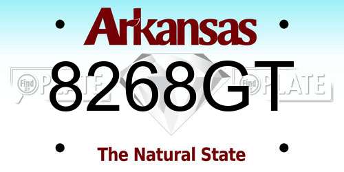 8268GT Arkansas License Plate